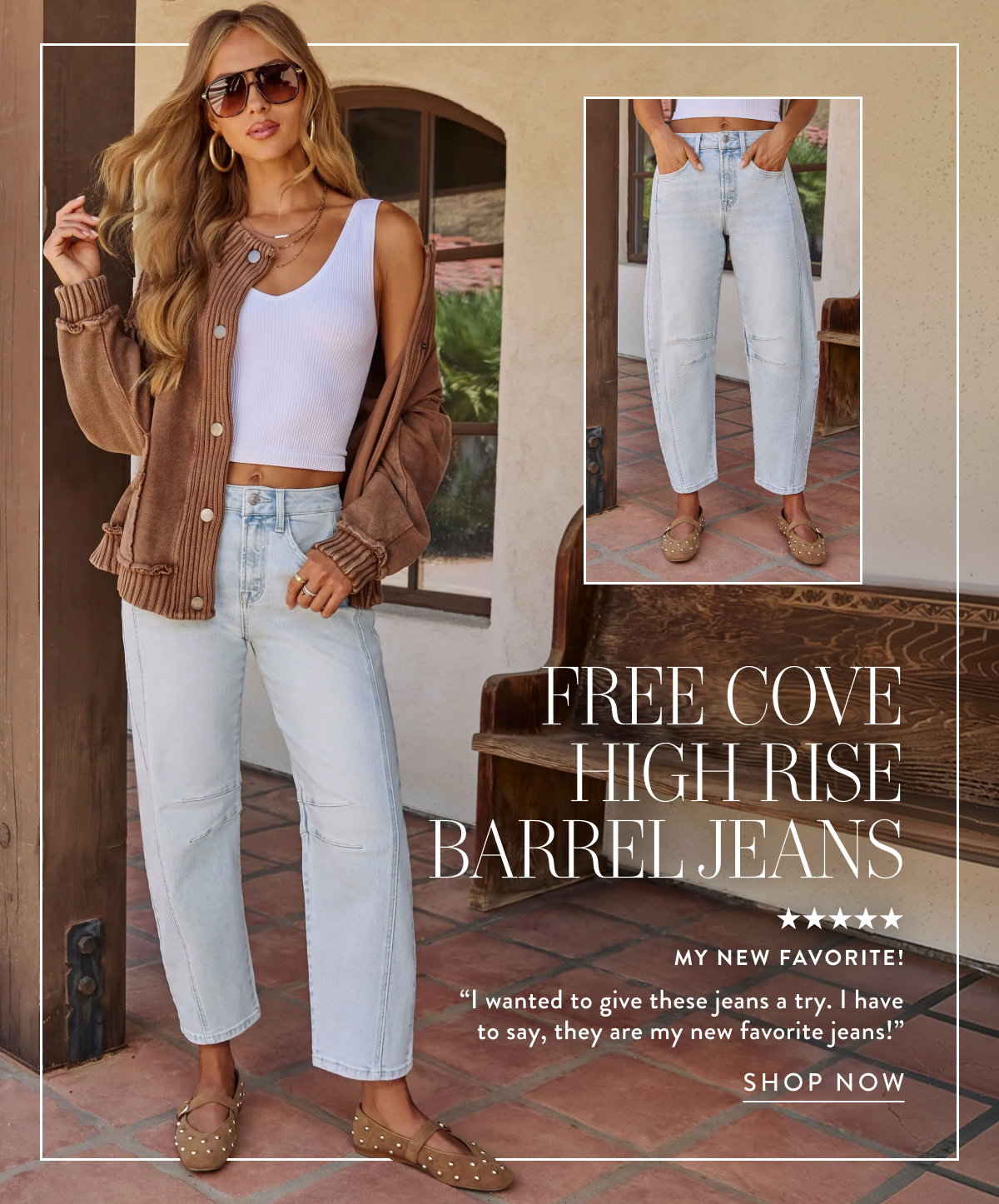 Shop The Free Cove High Rise Barrel Jeans 