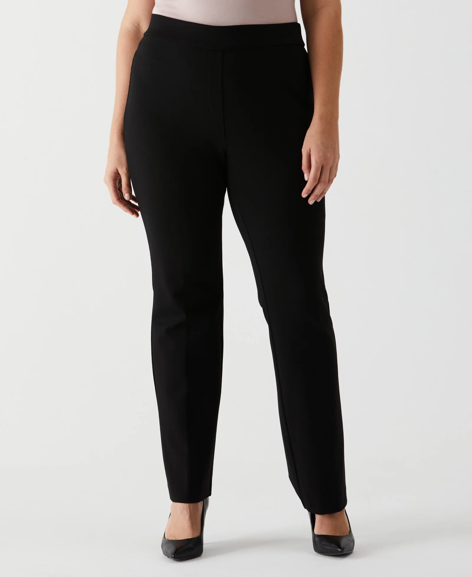 Image of Plus Size Ponte Knit Bootcut Pull-On Pant