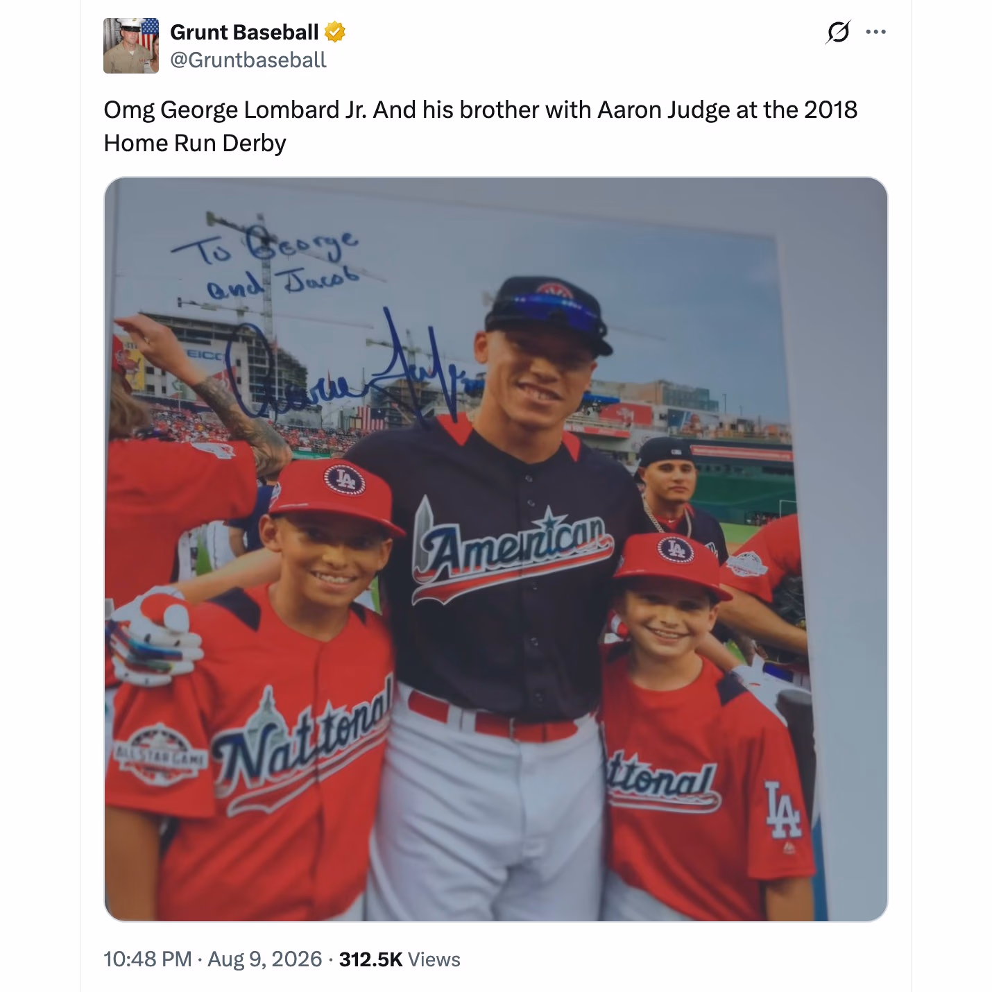 Aaron Judge with George Lombard Jr. at 2018 Home Run Derby
