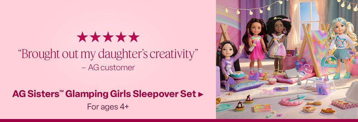 AG sisters glamping girls sleepover set