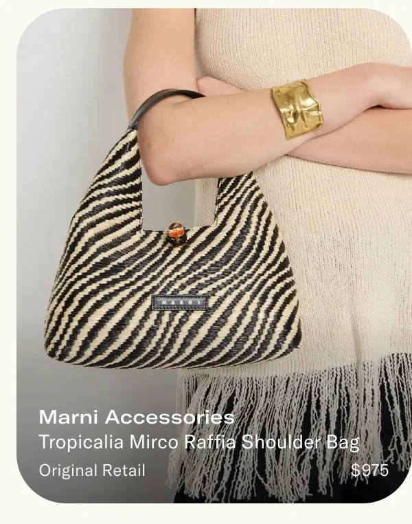 Marni Accessories Tropicalia Mirco Raffia Shoulder Bag Original Retail $975