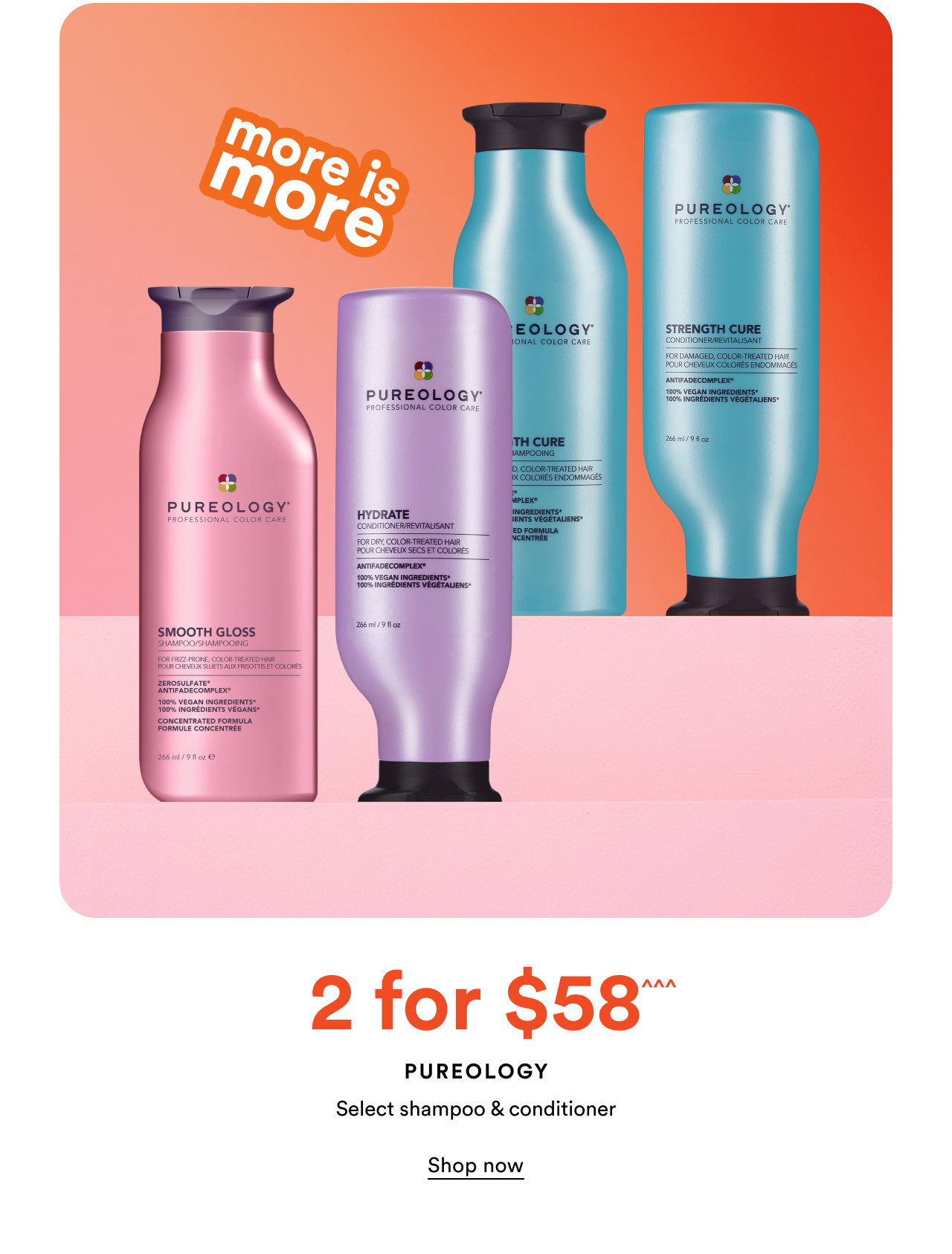 3 for $58^^^ | Pureology | Select shampoo & conditioner