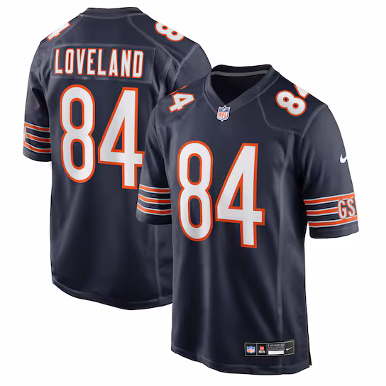Men's Nike Colston Loveland Navy Chicago Bears Team Game Jersey