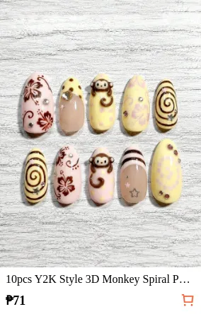 10pcs Y2K Style 3D Monkey Spiral...