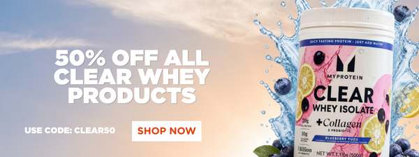50% off clear whey