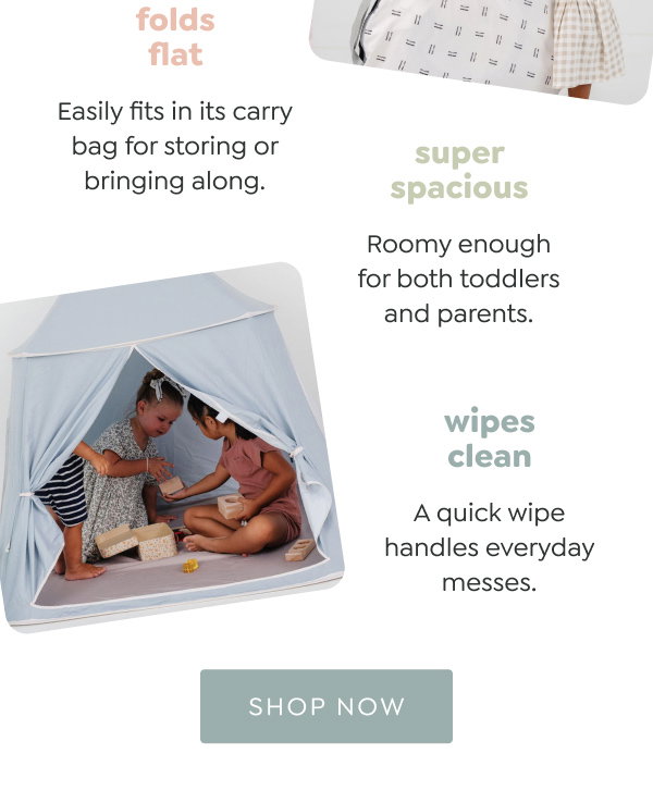 folds flat. Easily fits in its carry bag for storing or bringing along. - super spacious. Roomy enough for both toddlers and parents. - wipes clean. A quick wipe handles everyday messes. - [SHOP NOW]