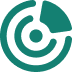 Teal radar icon with circles and a missing segment.