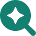 Magnifying glass icon with a star, symbolizing search.