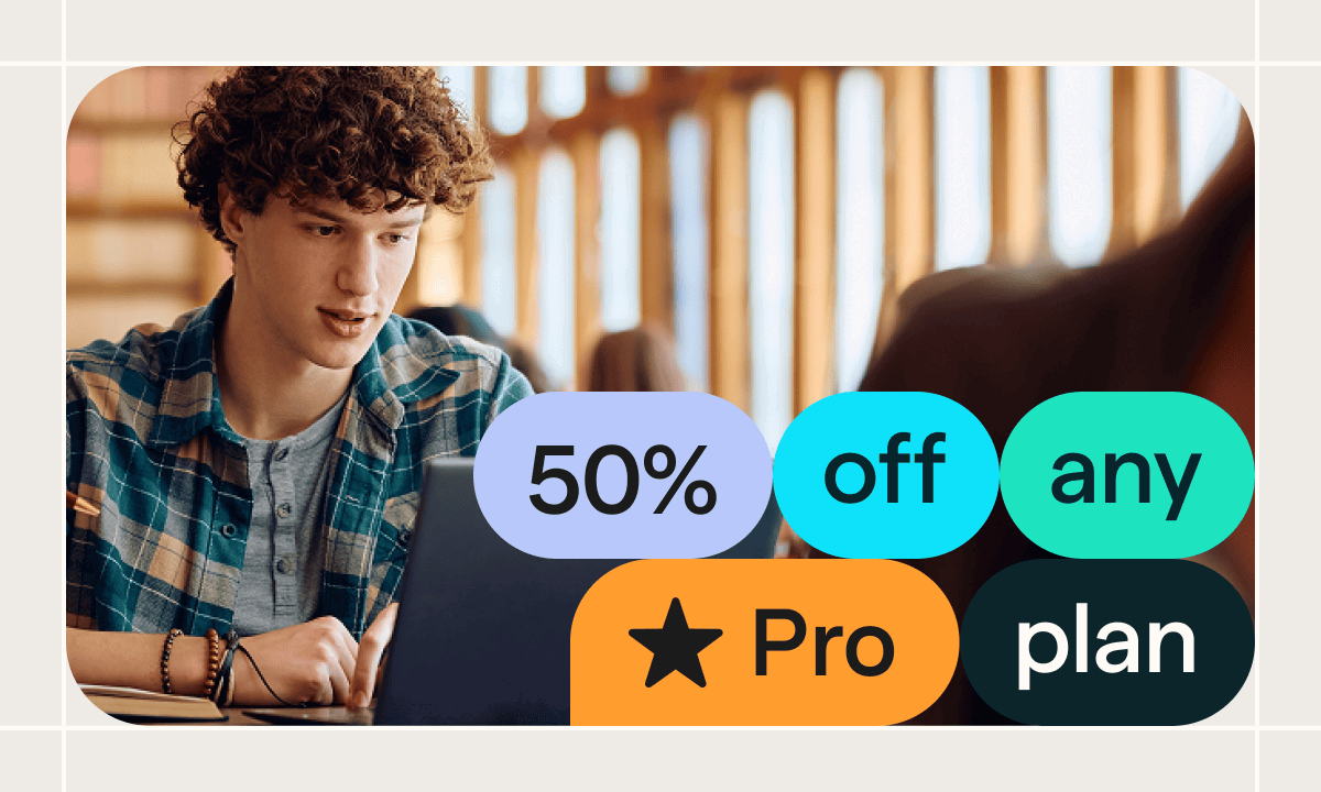 Students get 50% off any Pro plan with tone suggestion feature.