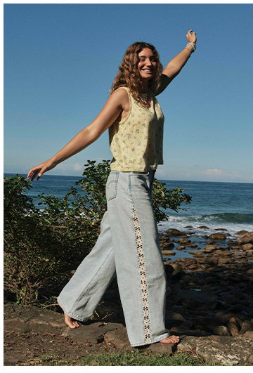 CHARLIE WIDE LEG LACE JEAN