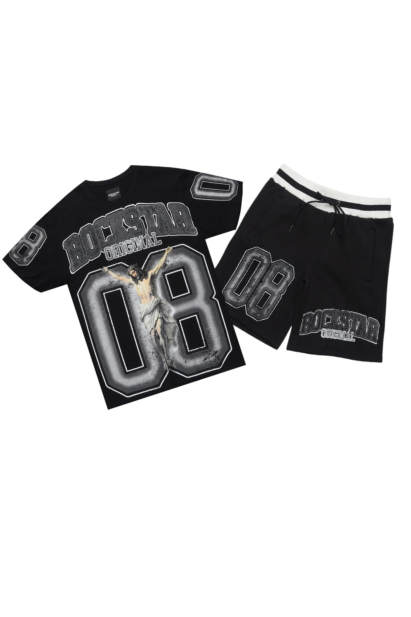 Image of Fields Black/Grey T-Shirt Short Set