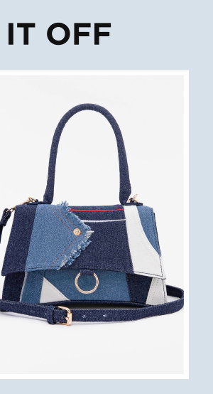 Patchwork Denim Crossbody Bag