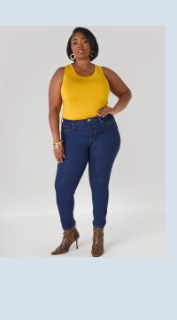 Gathered Skinny Jeans