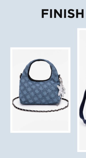 Embroidered Denim Shoulder Bag