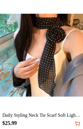 Daily Styling Neck Tie Scarf Soft Light Neck Wrap Ladies Office Accessory Simple Multi Outfit Matching Decorative Band