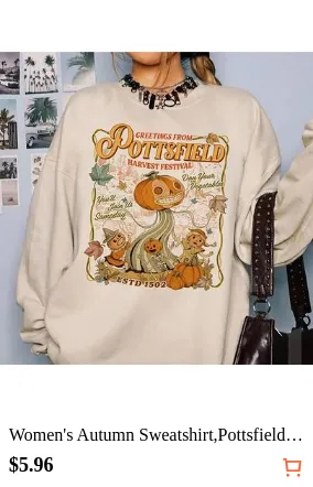 Women's Autumn Sweatshirt,Pottsfield Harvest Festival Sweatshirt, OTGW Inspired Graphic Tshirt, Vintage Autumn Pumpkin Crewneck, Cozy Spooky Season Gi