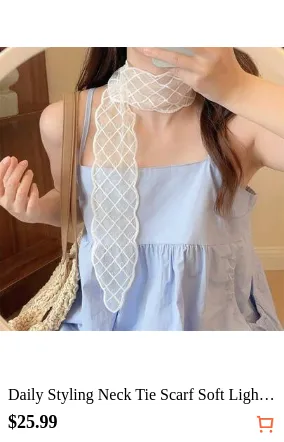 Daily Styling Neck Tie Scarf Soft Light Neck Wrap Ladies Office Accessory Simple Multi Outfit Matching Decorative Band