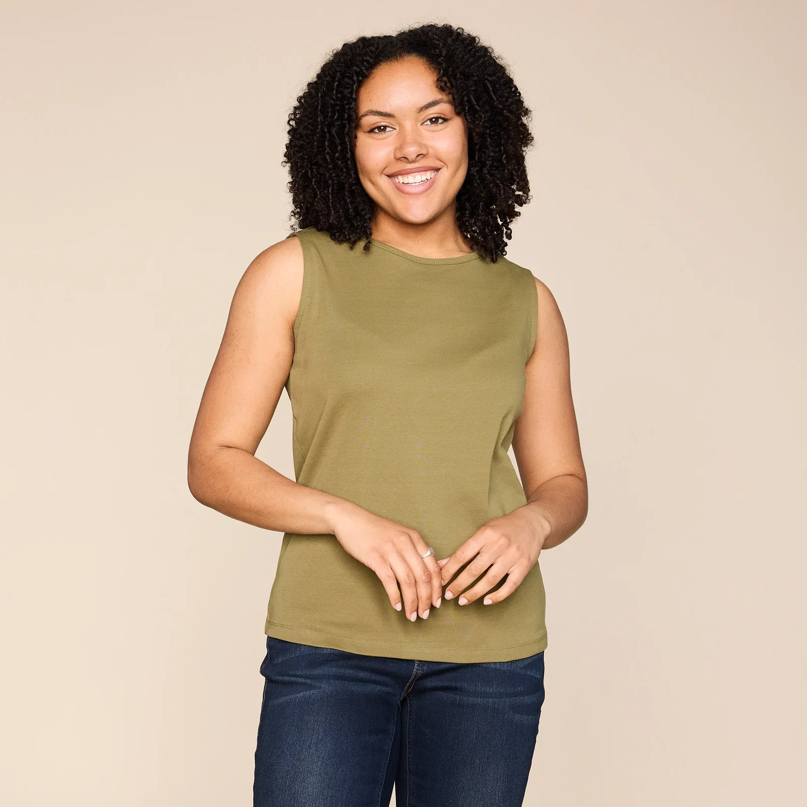 Image of Missy Sleeveless Crew Neck Perfect Tank