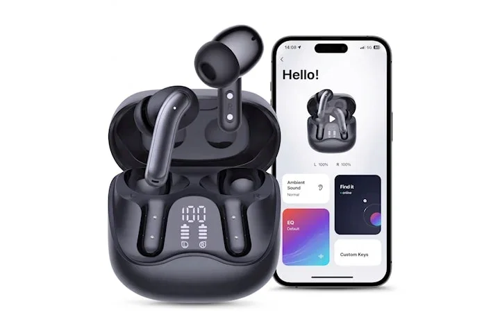 WAVORYX Air1 Pro Trådlösa Hörlurar Bluetooth 5.4 – Hybrid ANC, 6 Mics ENC, Hi-Res Ljud & 40h Batteritid Appstöd EQ