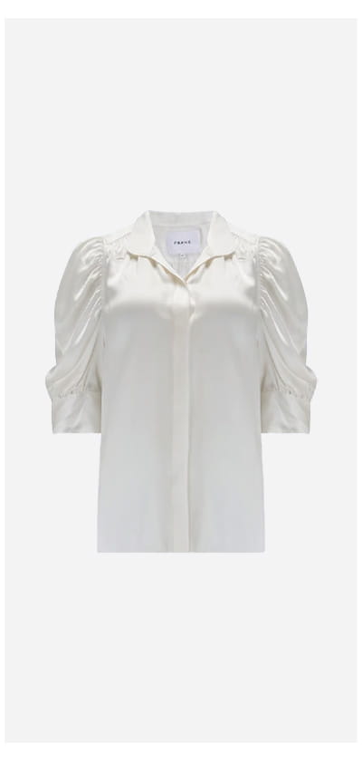 Gillian Top In Off White Silk