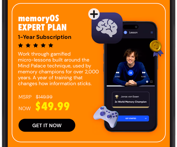 memoryOS Expert Plan: 1-Year Subscription