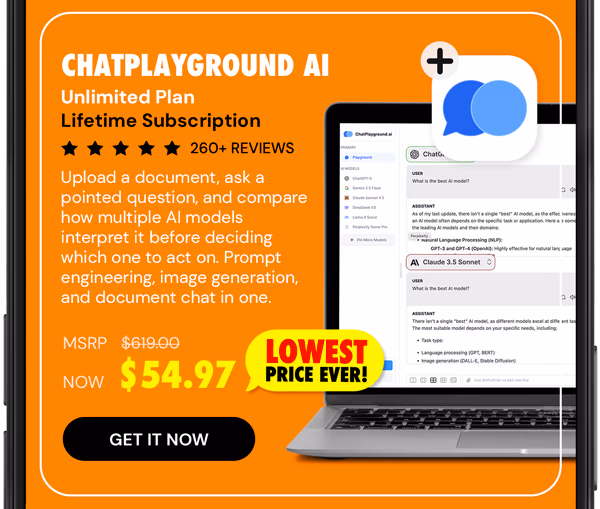 ChatPlayground AI: Lifetime Subscription (Unlimited Plan)