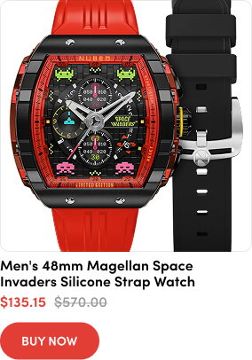 NB-6024-SI-06  Men's 48mm Magellan Space Invaders Limited Edition Strap Watch  $484.50