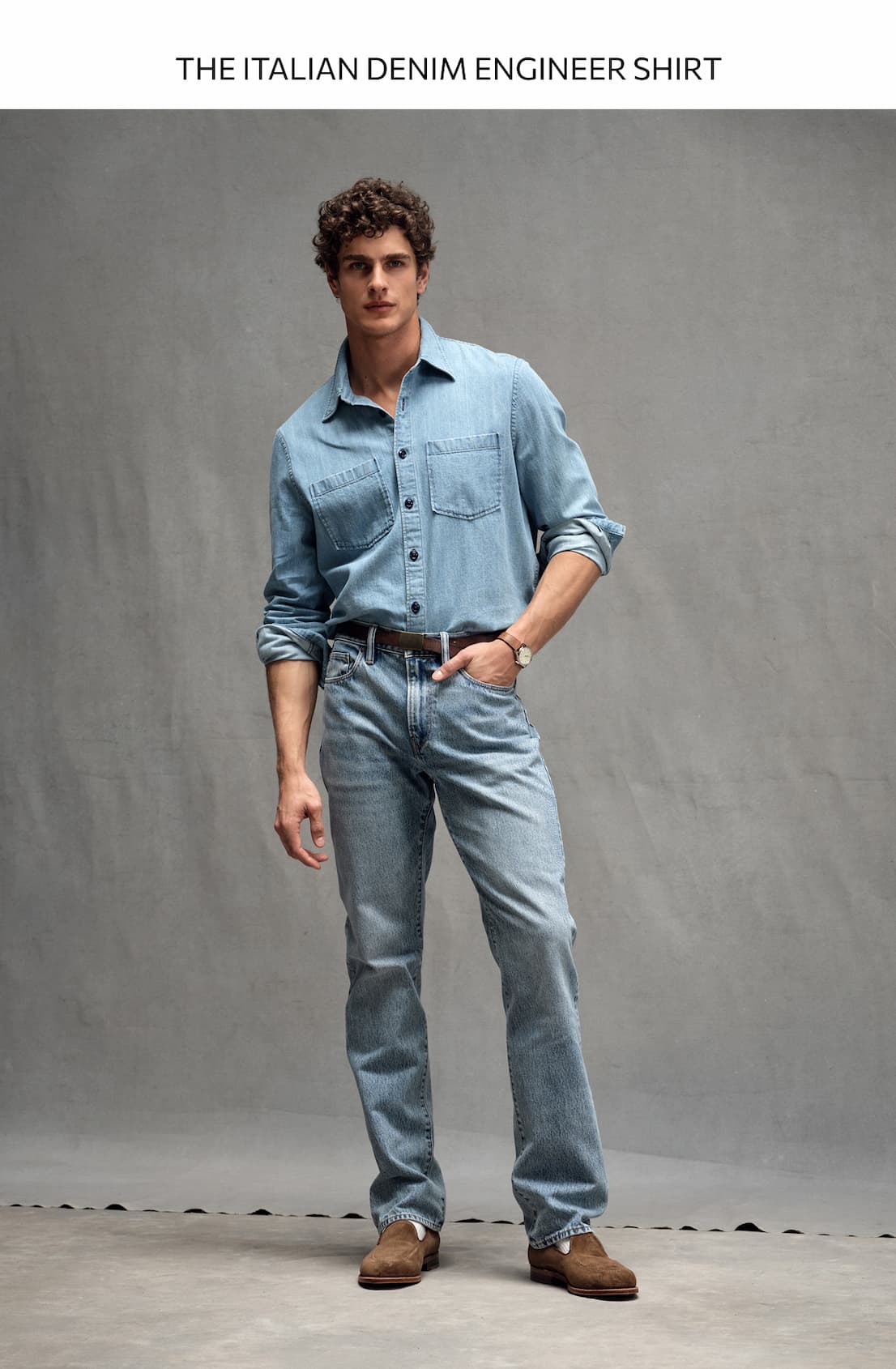 Shop the Italian Denim Engineer Shirt