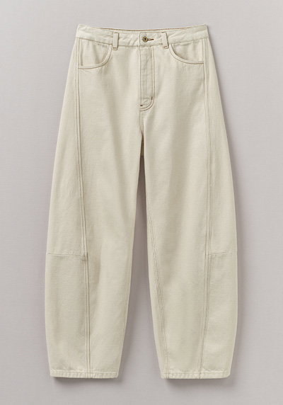 Sculptural Seamed Denim Trousers