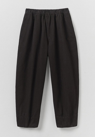 Sculpted Leg Brushed Cotton Canvas Trousers
