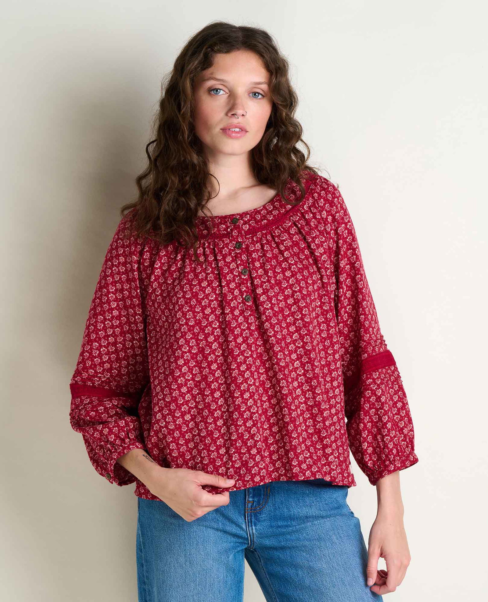 Image of Manzana Peasant Long Sleeve Shirt