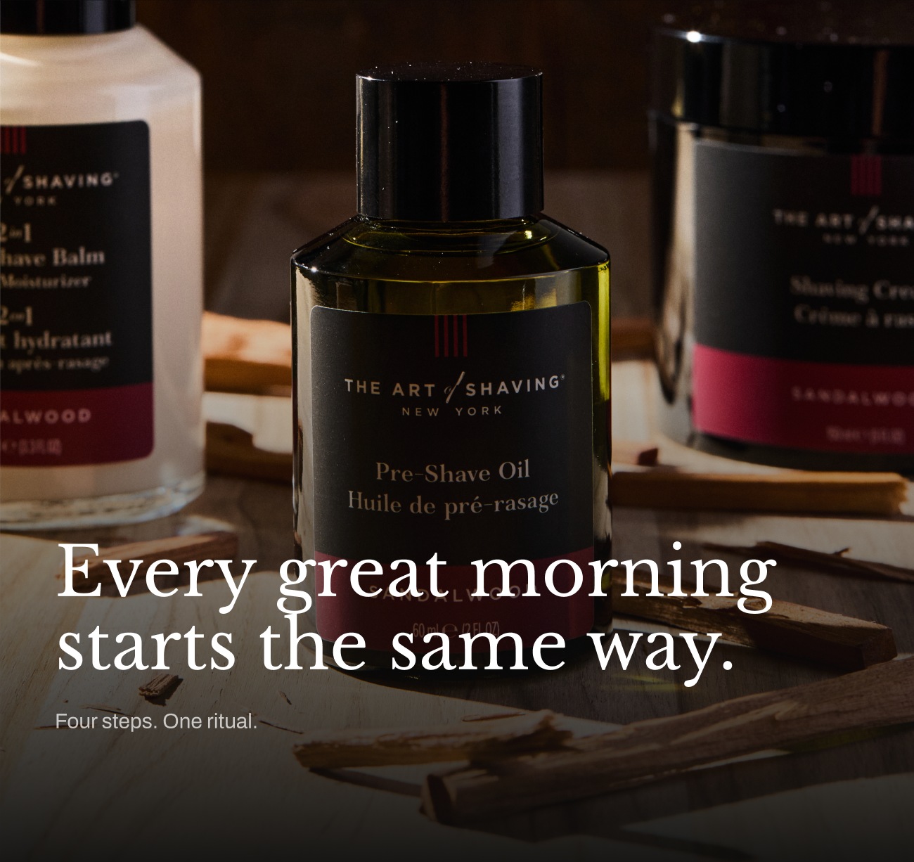 Image featuring The Art of Shaving products with heading, 