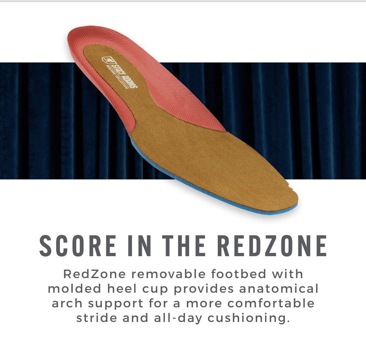 RedZone - Removable footbed with molded heel cup for comfortable stride and all-day cushioning.