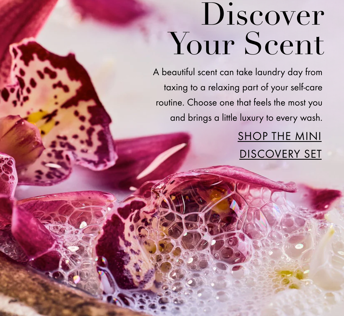 Discover Your Scent | Three distinct fragrances, each made to bring a different mood to the fabrics you love | Shop Discovery Set