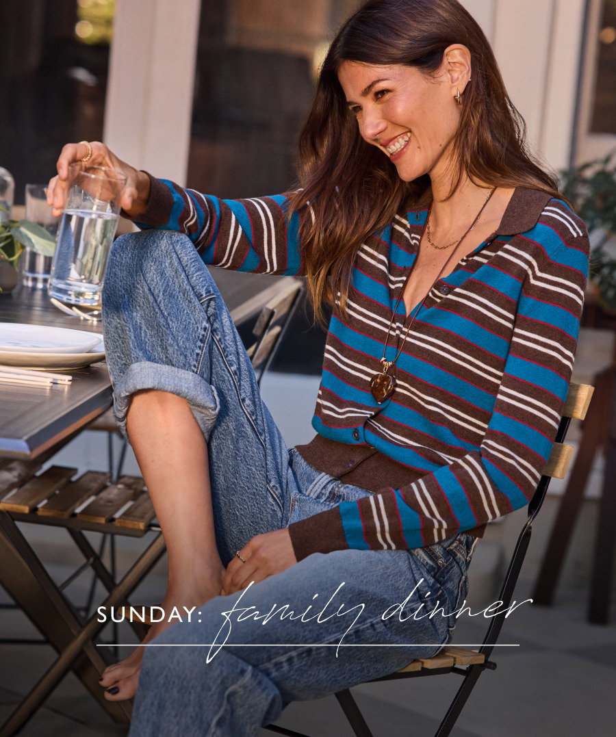 Image of fashion model. SUNDAY: FAMILY DINNER