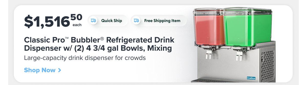 Crathco SR-25 Classic Pro™ Bubbler® Refrigerated Drink Dispenser w/ (2) 4 3/4 gal Bowls, Mixing, 120v