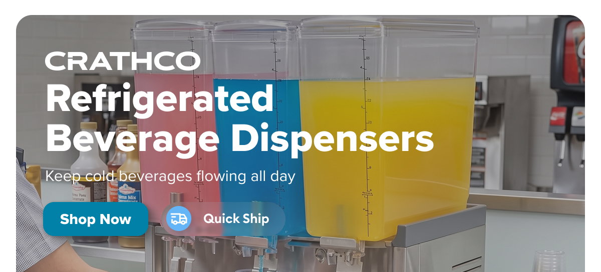 Crathco Quick Ship Juice Dispensers & Refrigerated Beverage Dispensers