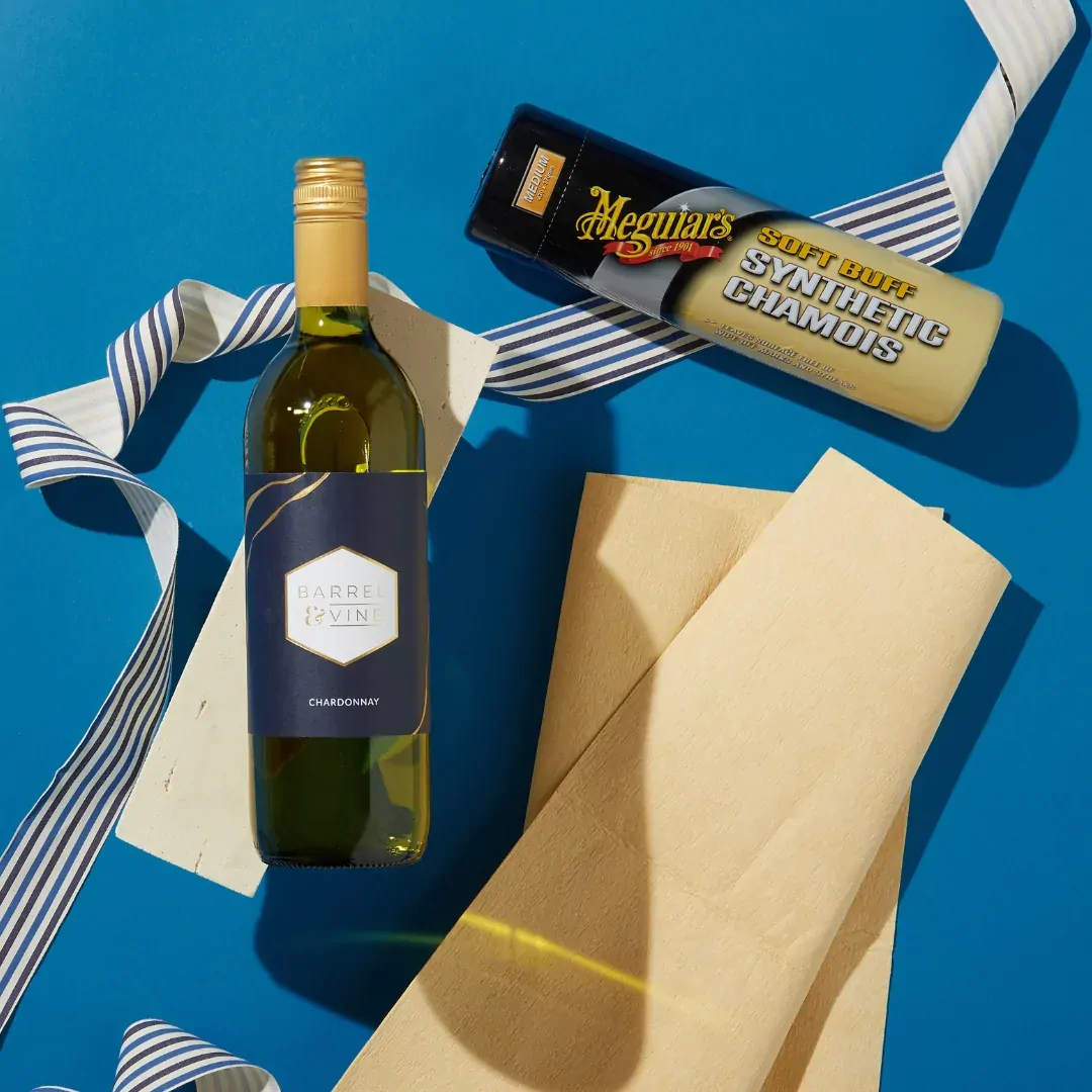 Car Chamois & White Wine Gift