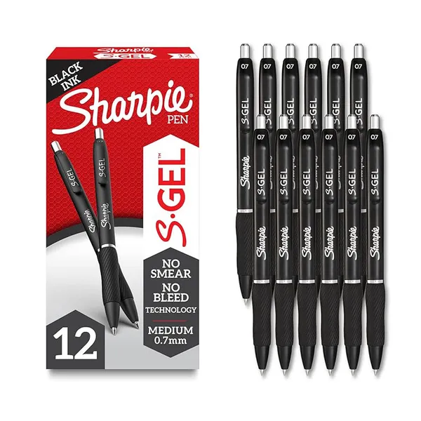 Sharpie S-Gel, Medium Point (0.7mm) – 12 Count