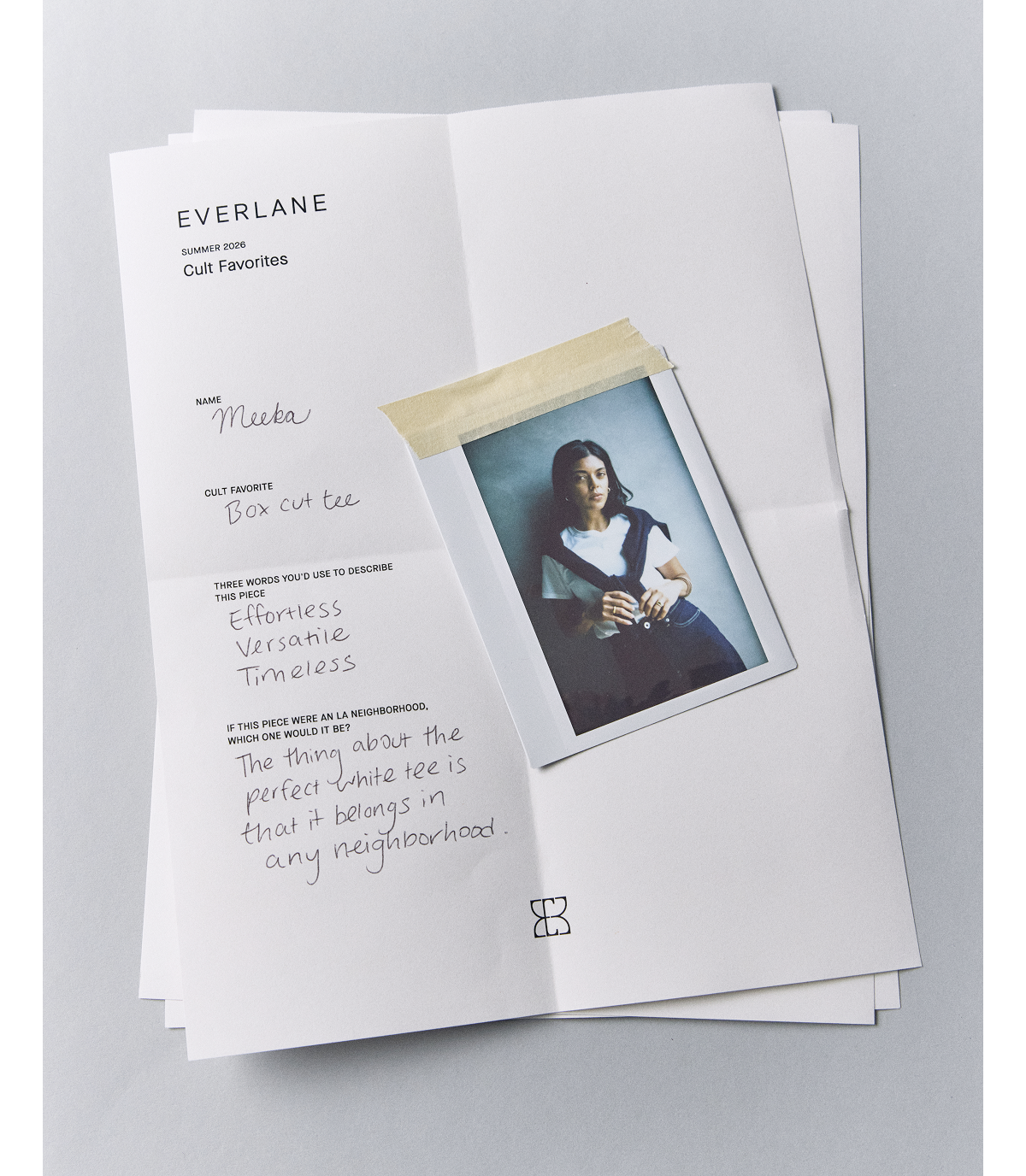 Editorial Image | Polaroid with Everlane Cult Favorites Questionnaires