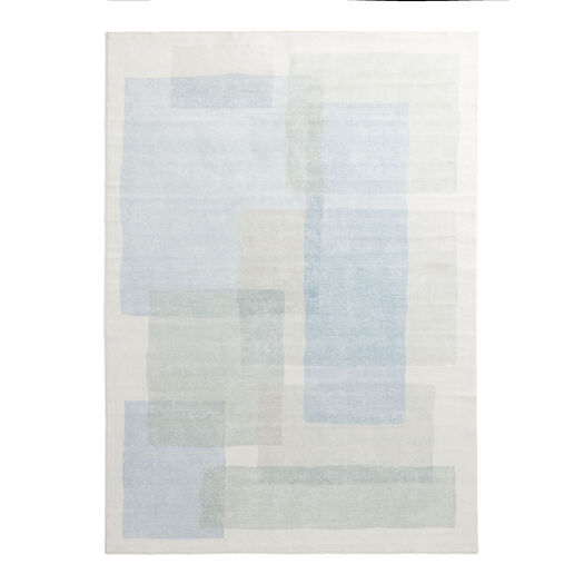 Olin Blue and Green Abstract Washable Area Rug