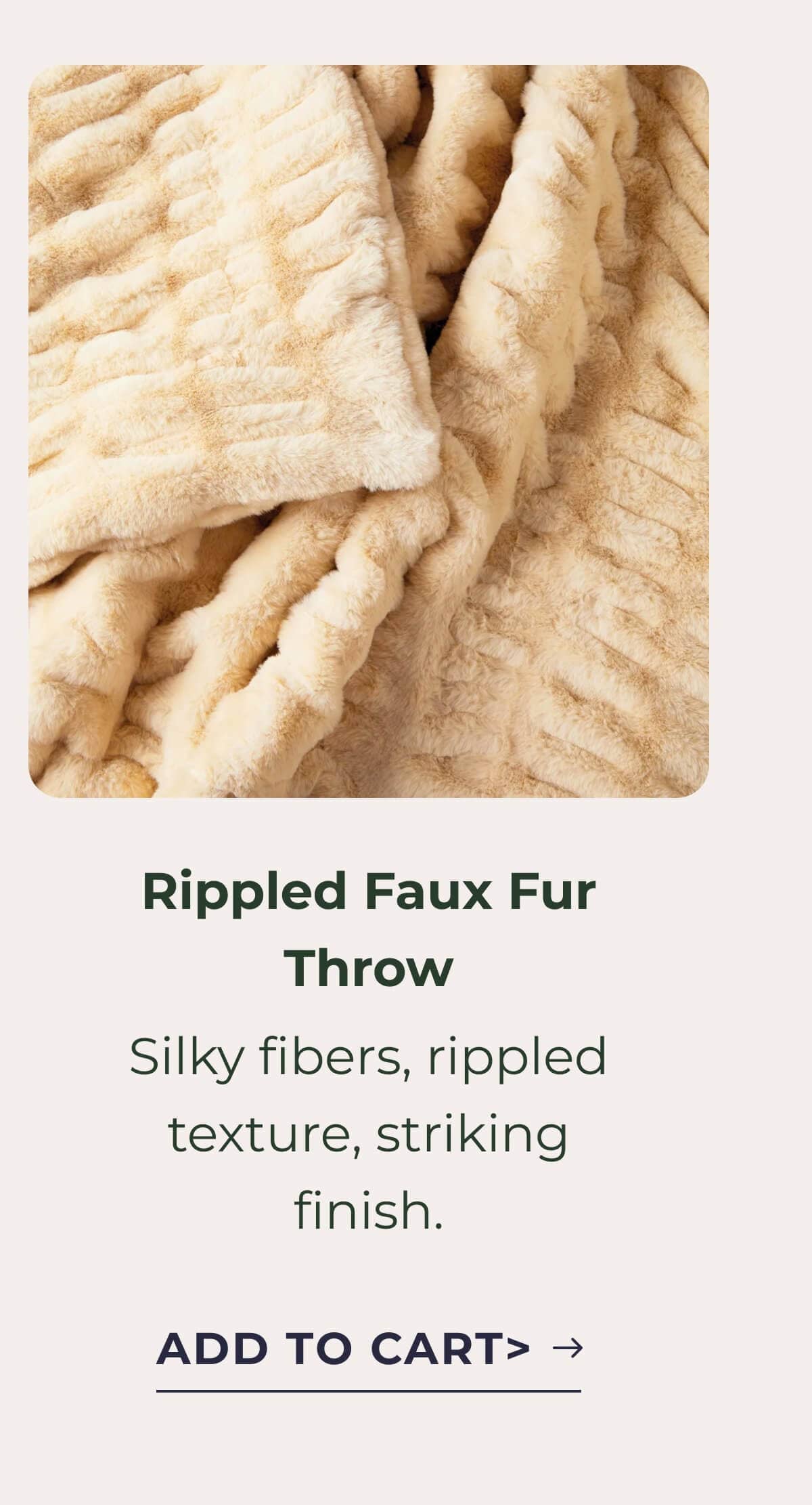 Rippled Faux Fur Throw