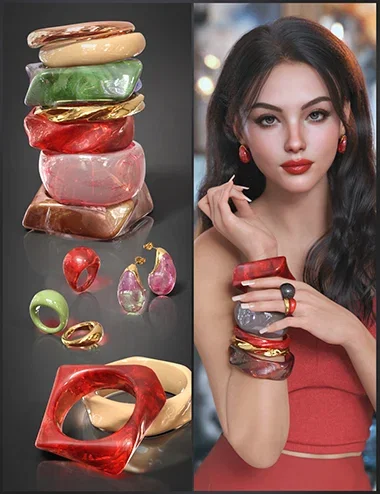 VRV Lilou Jewelry for Genesis 9, 8.1, and 8 Female