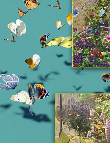 Flights of Butterflies - Low Resolution Butterfly Clouds