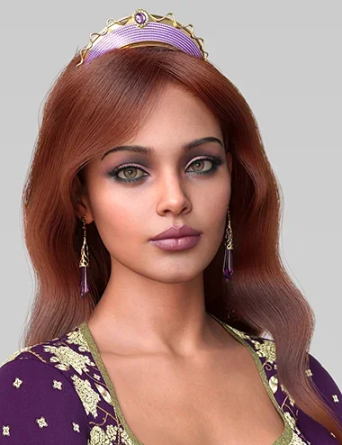 dForce Princess Hair and Tiara for Genesis 9