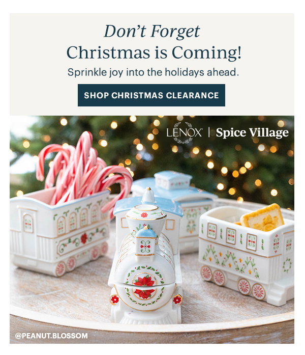 Don't Forget  Christmas is Coming!  Sprinkle joy into the holidays ahead.  [SHOP CHRISTMAS CLEARANCE]