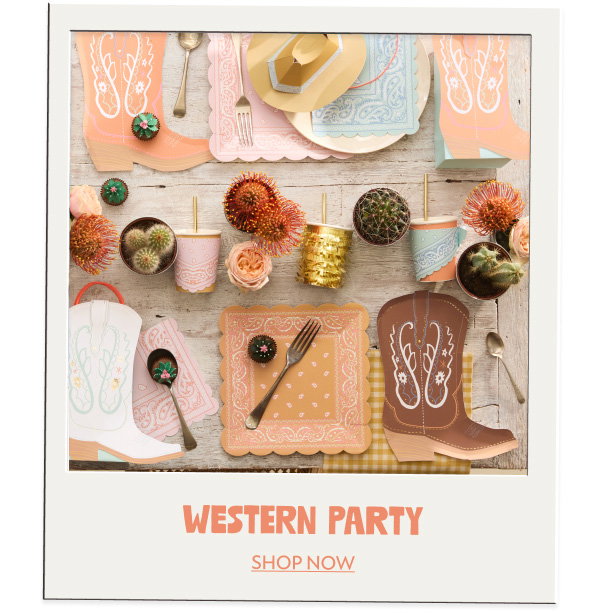 owboy-themed, horseshoe and cactus motifs