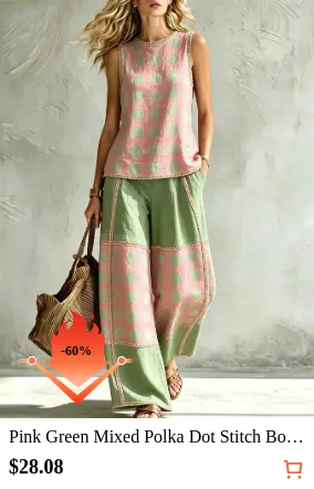 Pink Green Mixed Polka Dot Stitch...