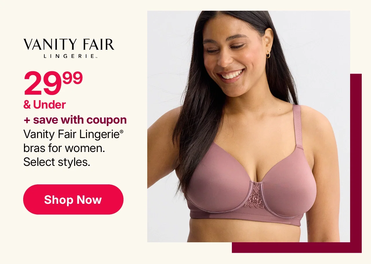 $29.99 and under plus save with coupon vanity fair lingerie bras for women
