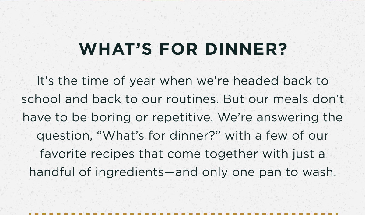 What's for dinner?